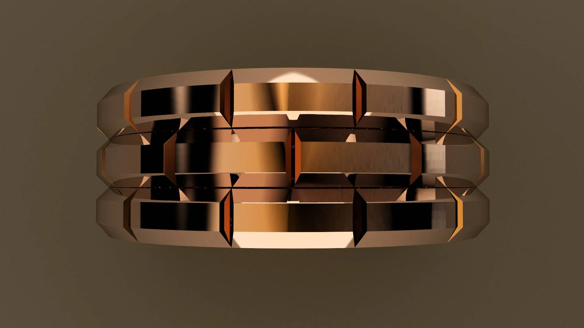 Polished Rose Gold 8mm Brick Wedding Band
