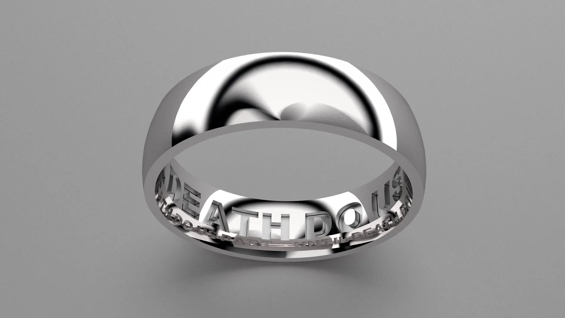 Polished Sterling Silver 6mm Interior Message Wedding Band