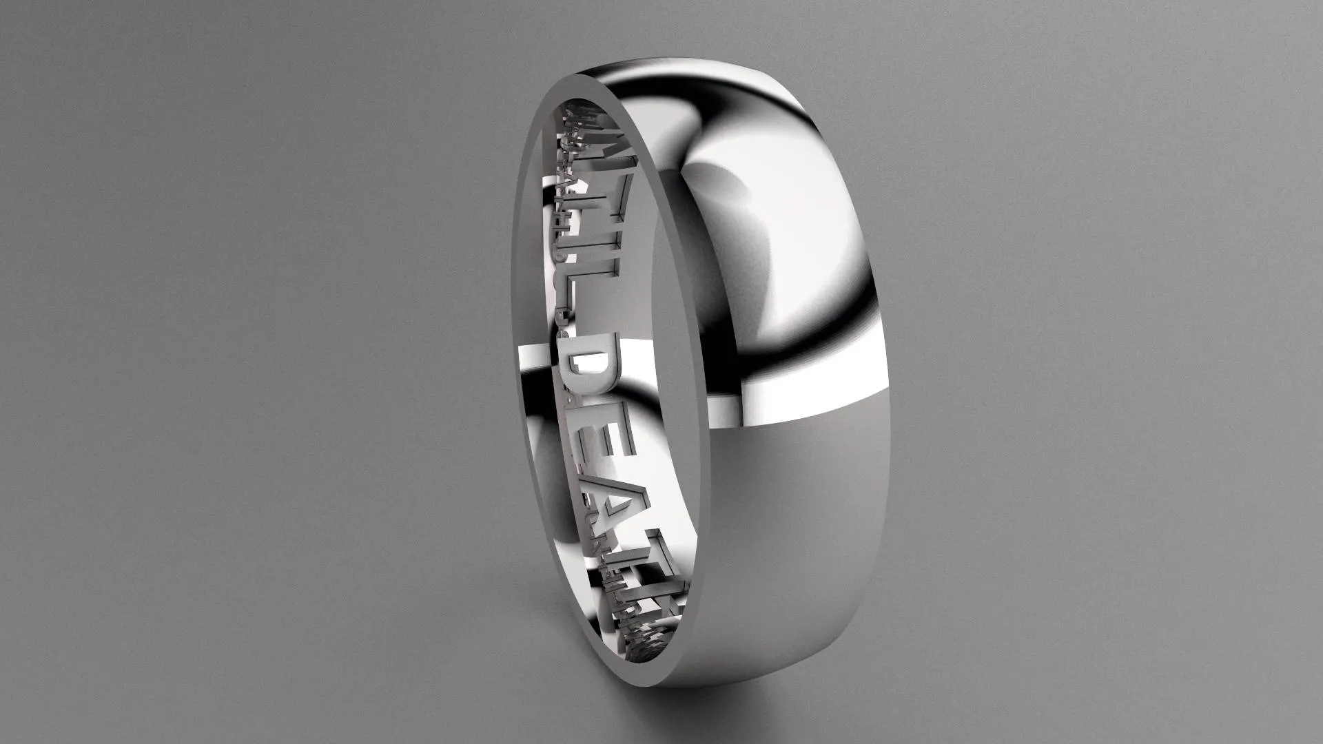 Polished Sterling Silver 6mm Interior Message Wedding Band