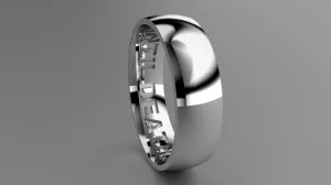 Polished Sterling Silver 6mm Interior Message Wedding Band
