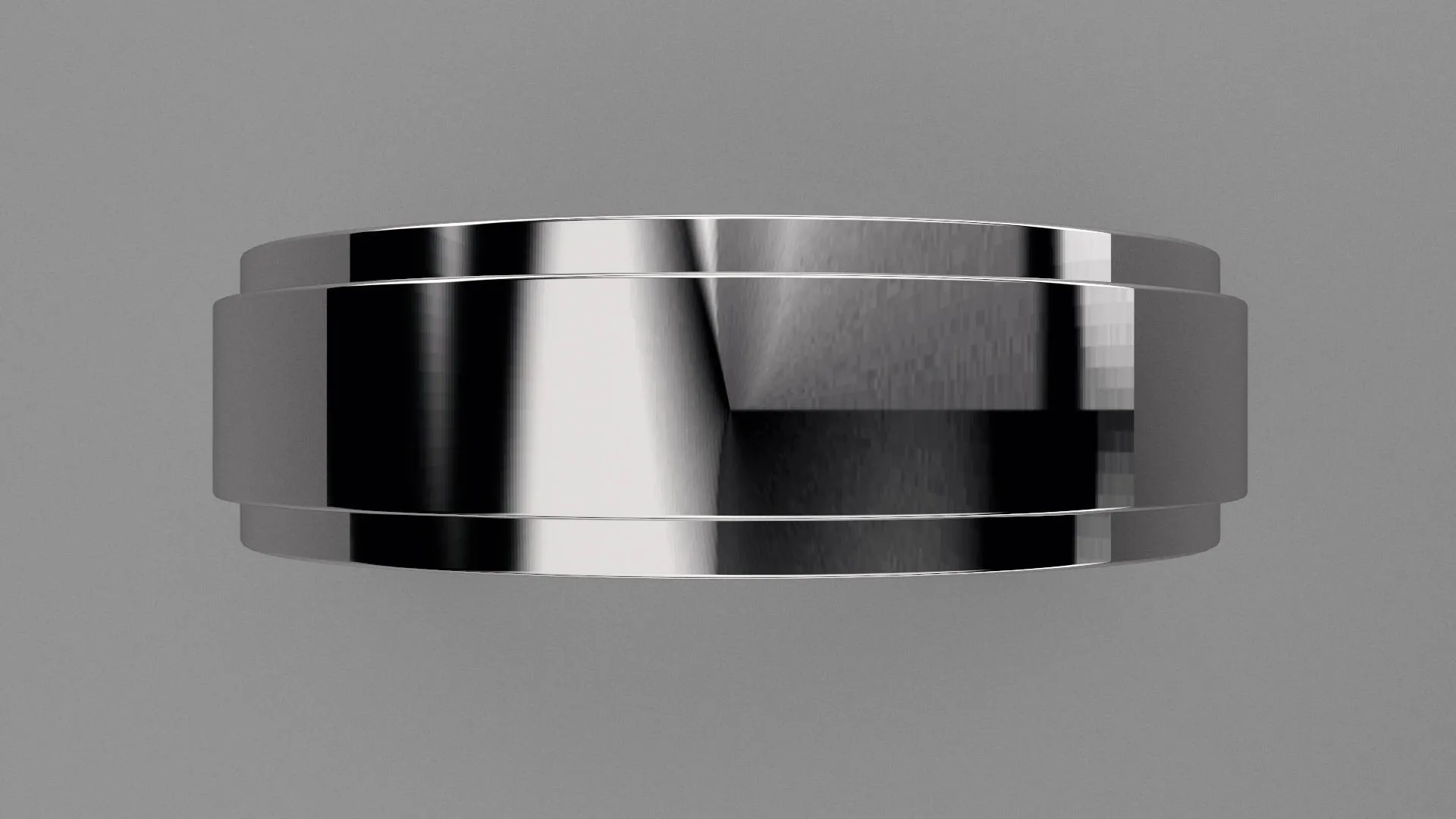 Polished Sterling Silver 6mm Step Edge Wedding Band