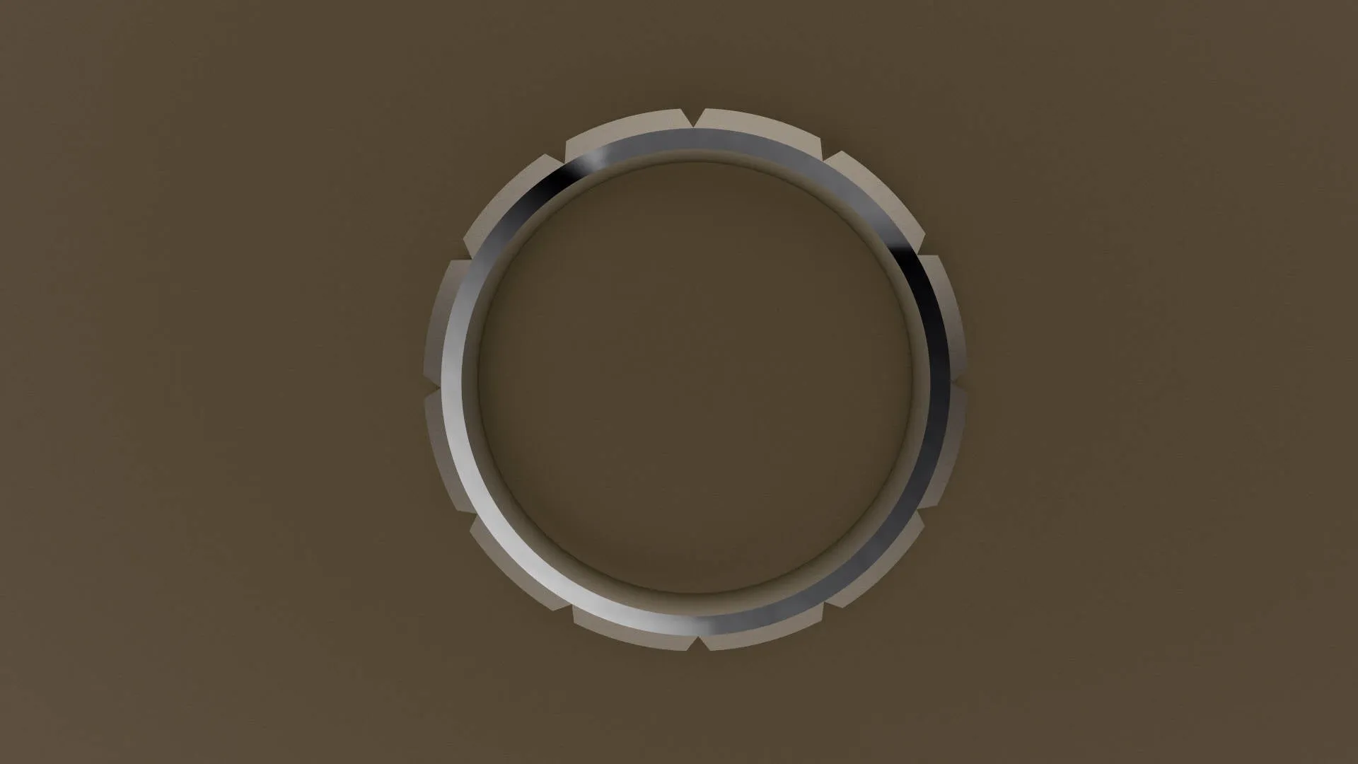 Polished White Gold 4mm Beveled Edge Segmented Wedding Band