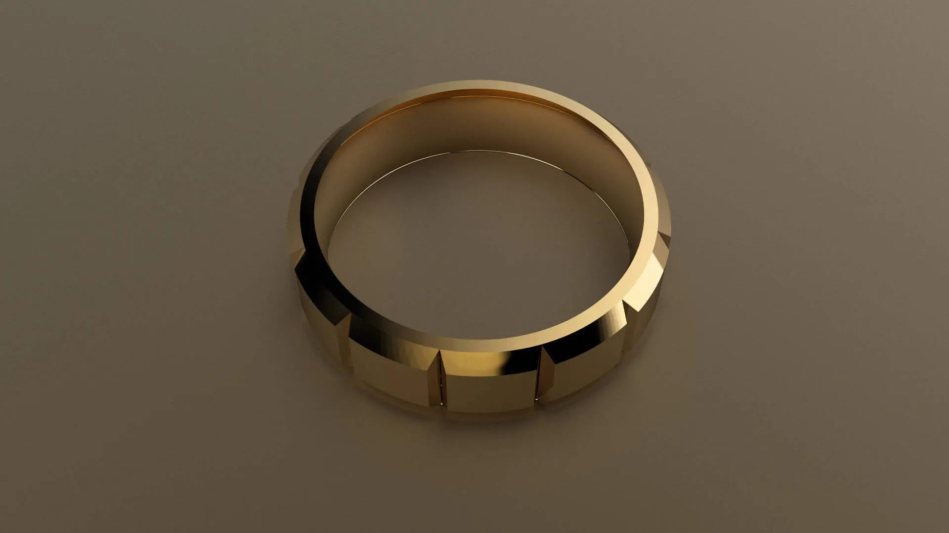 Polished Yellow Gold 6mm Beveled Edge Segmented Wedding Band