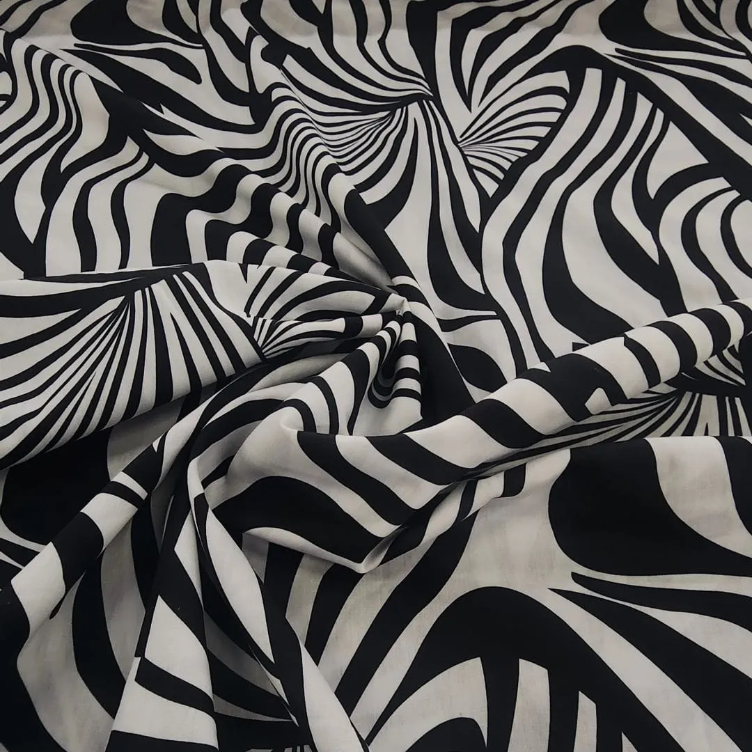 Printed Cotton Fabric Black 150cm