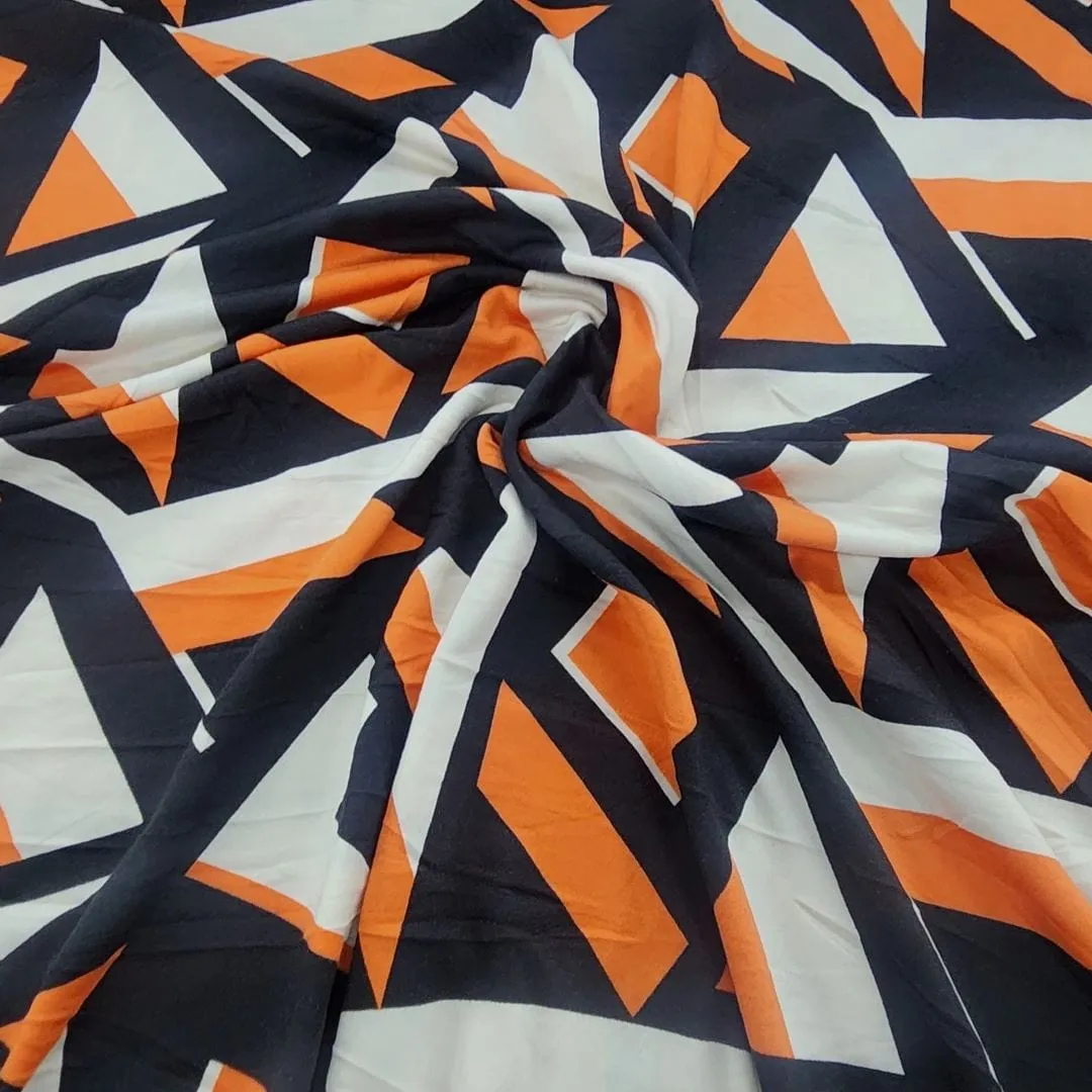 Printed Dty Brushed Fabric 150cm Orange