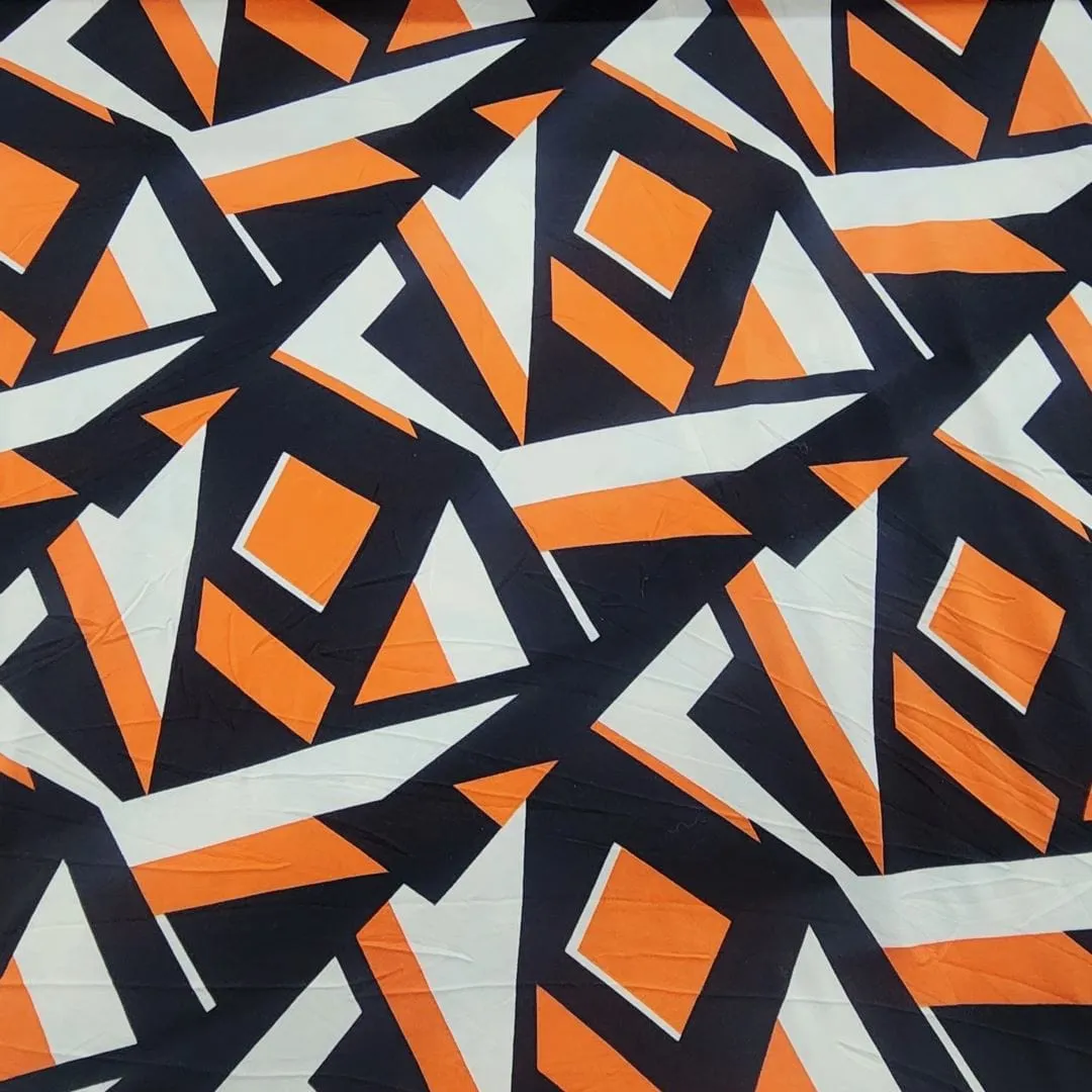 Printed Dty Brushed Fabric 150cm Orange