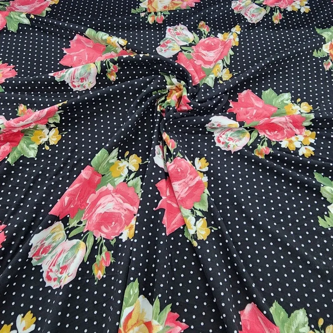 Printed Floral Dty Brushed Fabric 150cm