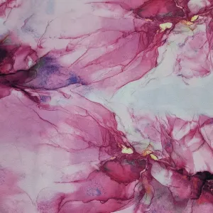 Printed Floral Scuba Fabric Pink 150 cm
