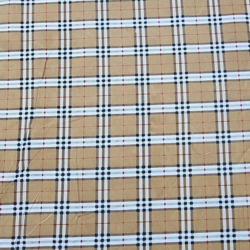 Printed Poly Cotton Check Fabric 112cm