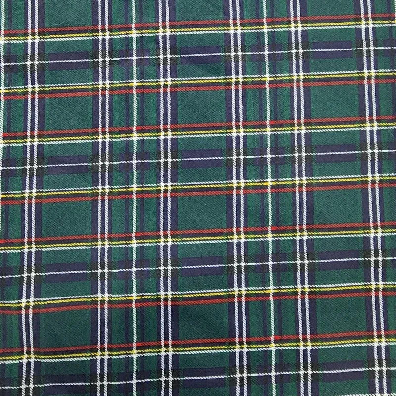Printed Poly Cotton Check Fabric 112cm