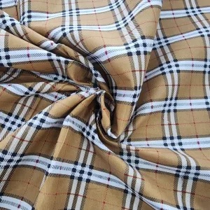 Printed Poly Cotton Check Fabric 112cm
