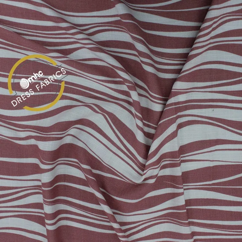 Printed Rayon Slub Spandex Fabric 150cm