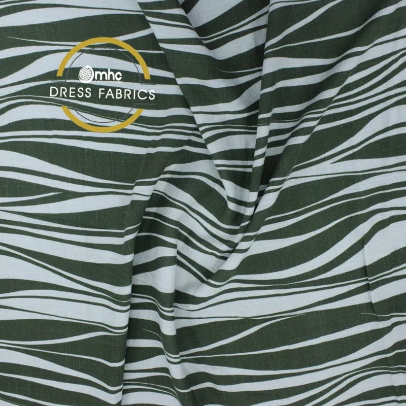 Printed Rayon Slub Spandex Fabric 150cm
