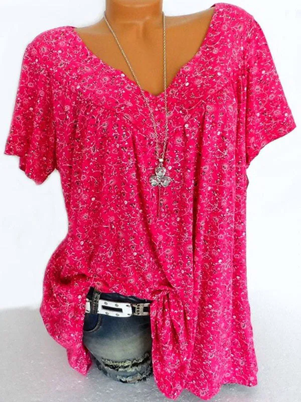 Printed V-Neck Tee