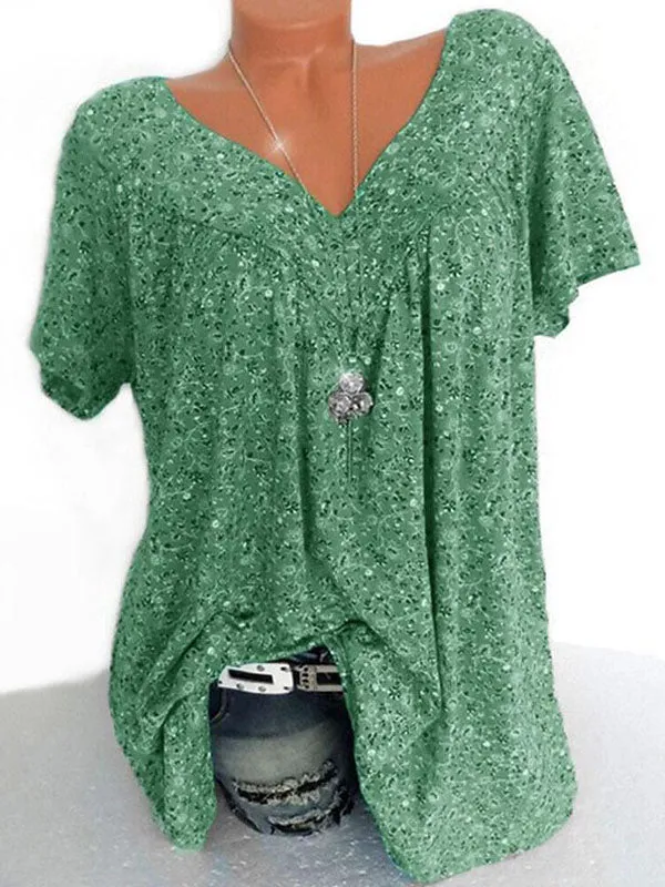 Printed V-Neck Tee