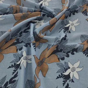 Printed Voile Fabric Blue 150cm