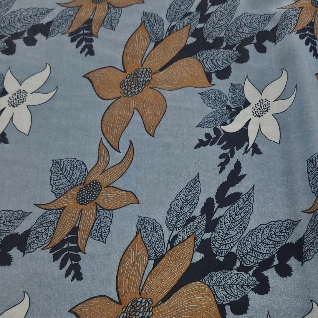 Printed Voile Fabric Blue 150cm