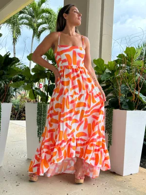 "Mar De Lua" Printed Sleeveless Dress