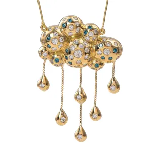 Rainy Cloud, pendant necklace 18K Gold with Diamonds