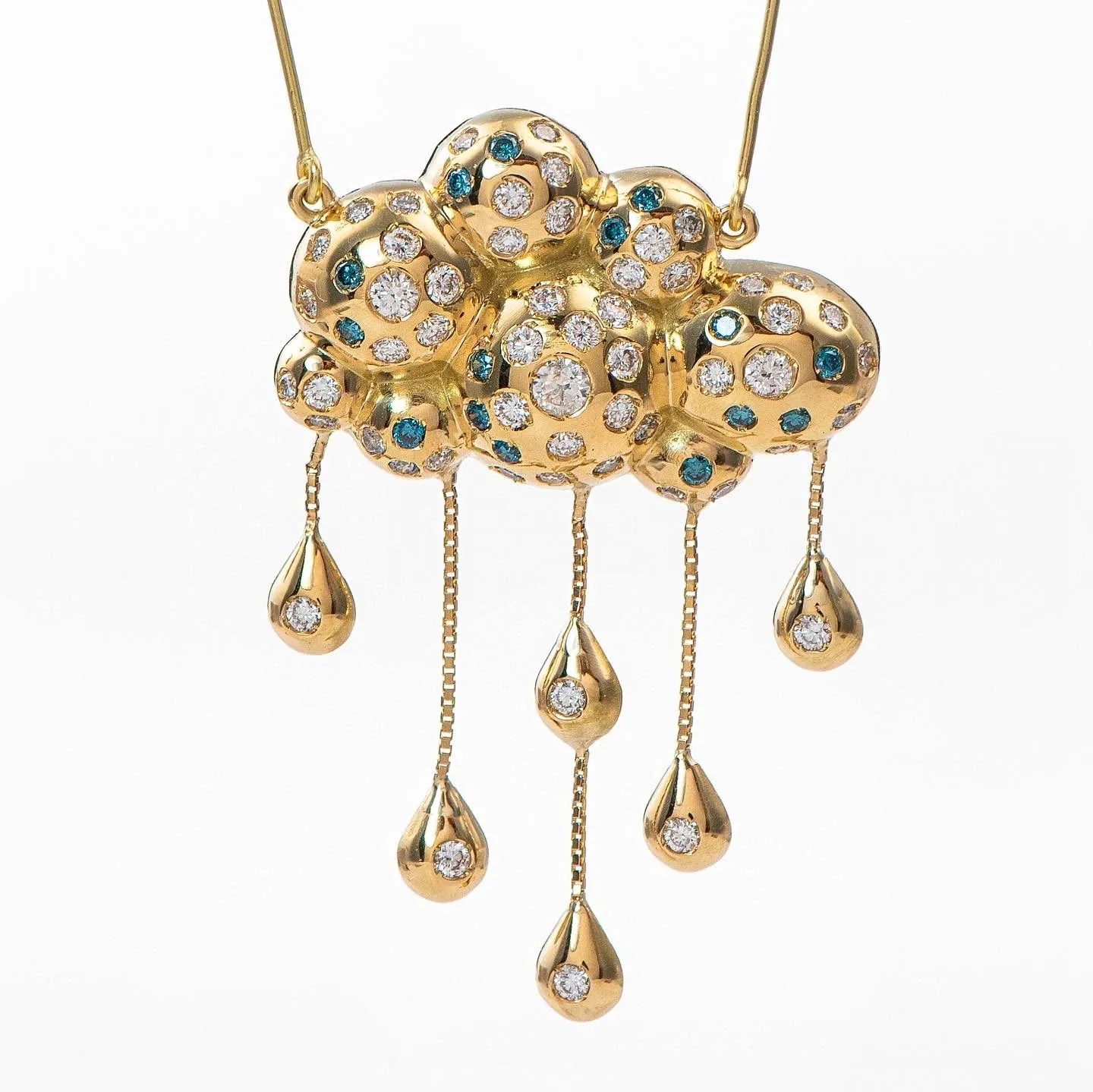 Rainy Cloud, pendant necklace 18K Gold with Diamonds