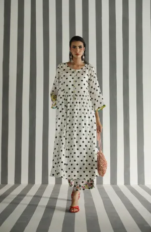 Raji Ramniq I Love To Dot I Cotton Silk Ensemble I Black and White Hot Pink I 114