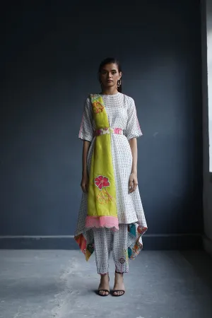 Raji Ramniq I Love To Dot I Cotton Silk Ensemble I Lime yellow I 101