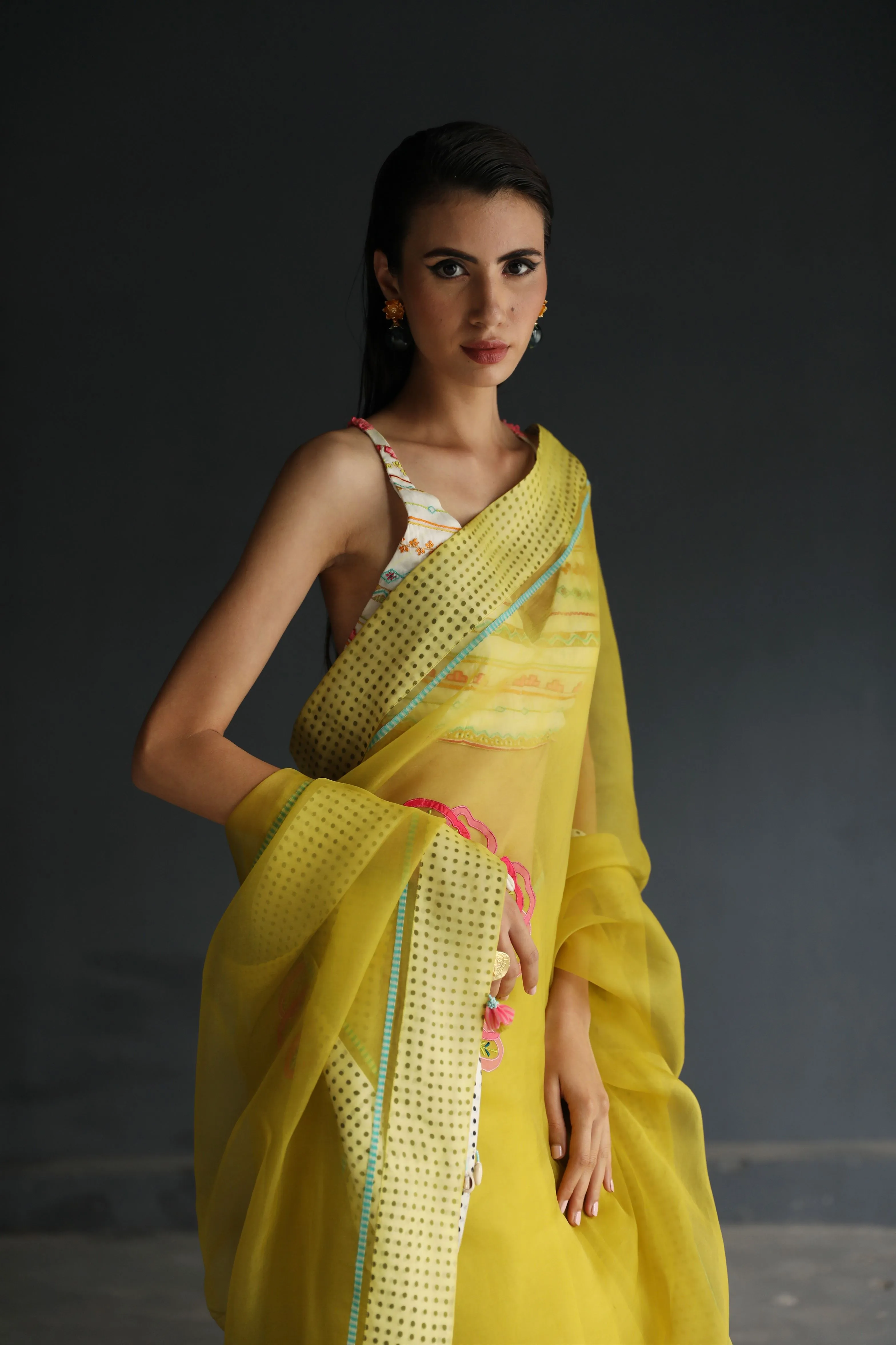 Raji Ramniq I Love To Dot I Cotton Silk Ensemble I Yellow 107