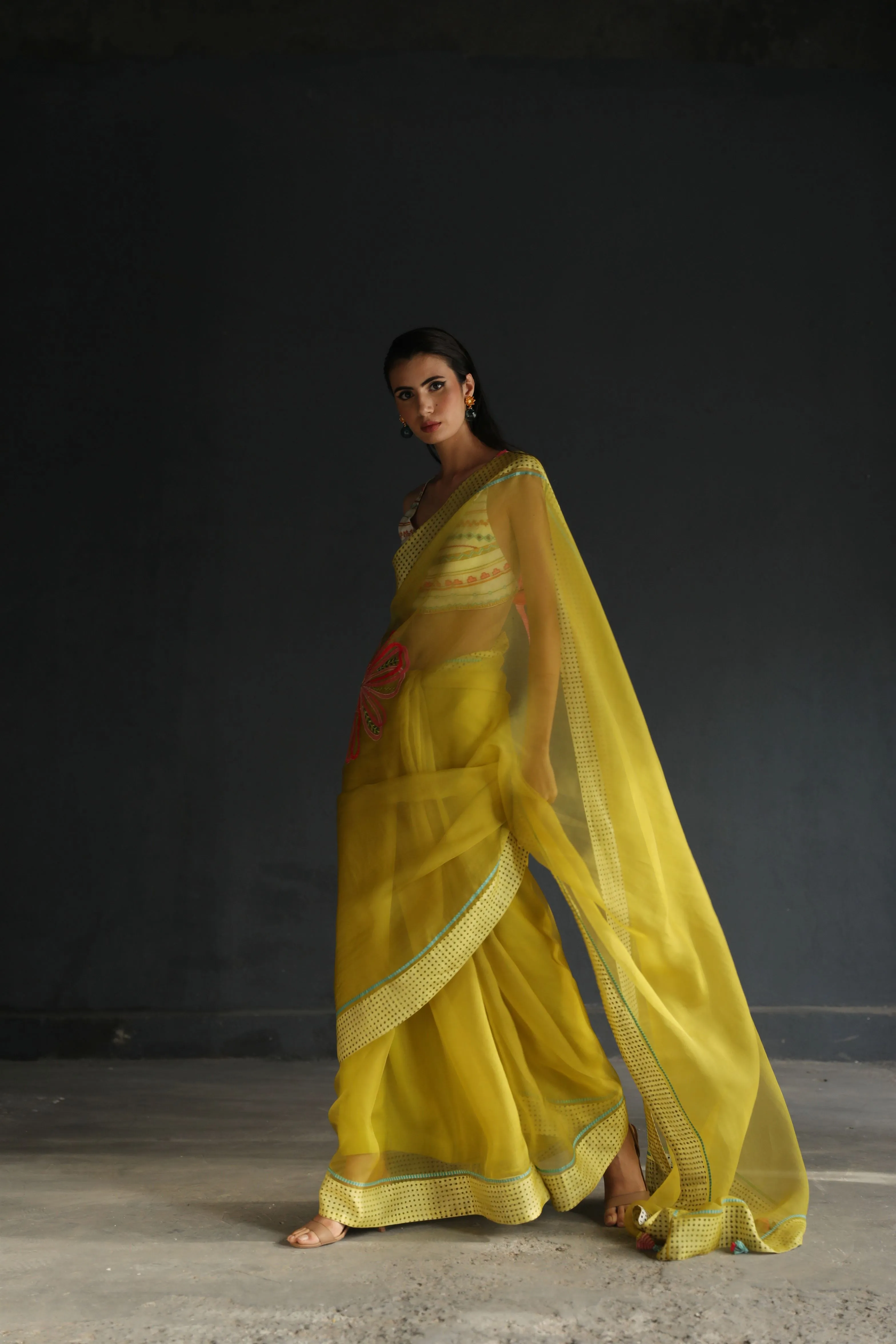 Raji Ramniq I Love To Dot I Cotton Silk Ensemble I Yellow 107