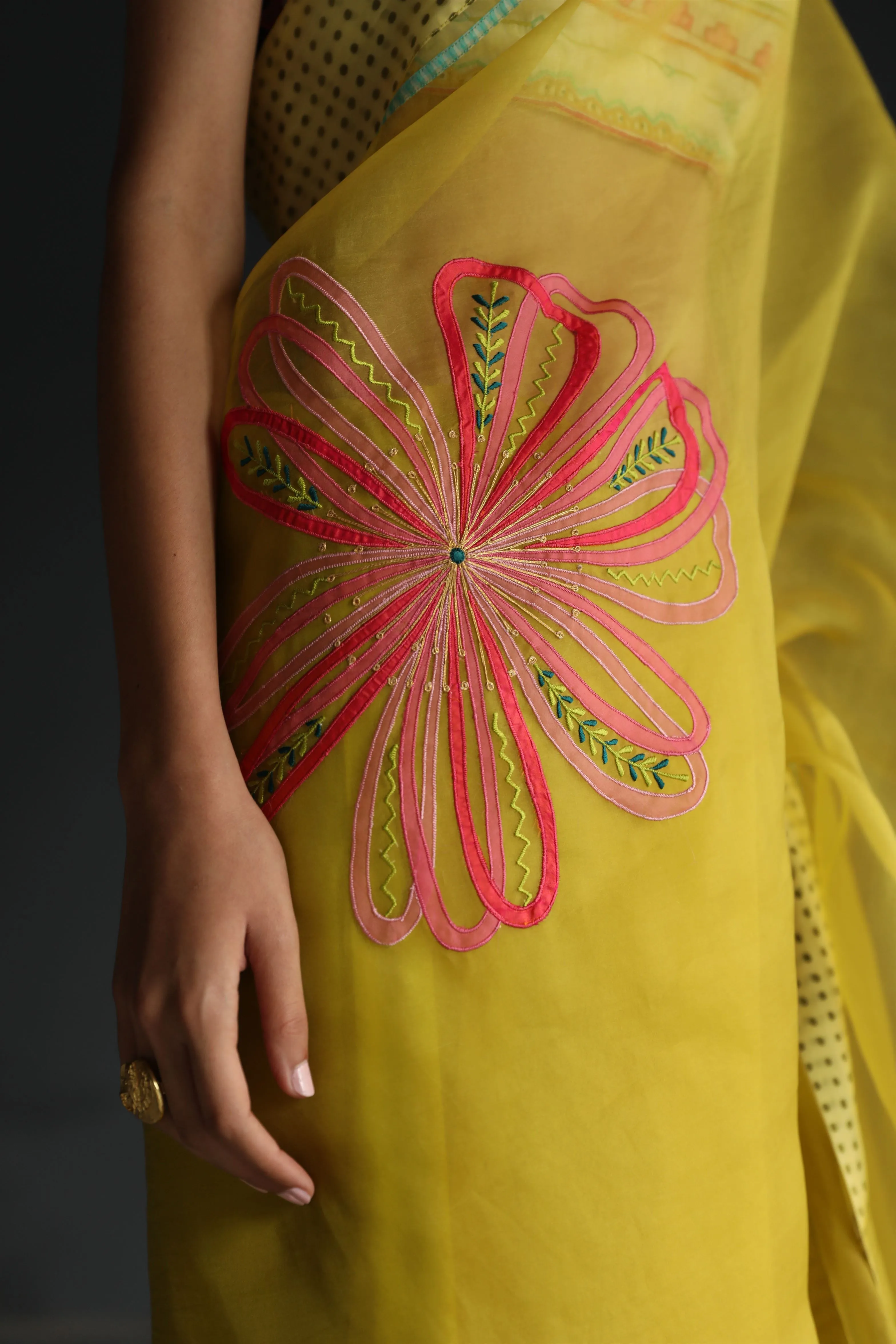 Raji Ramniq I Love To Dot I Cotton Silk Ensemble I Yellow 107