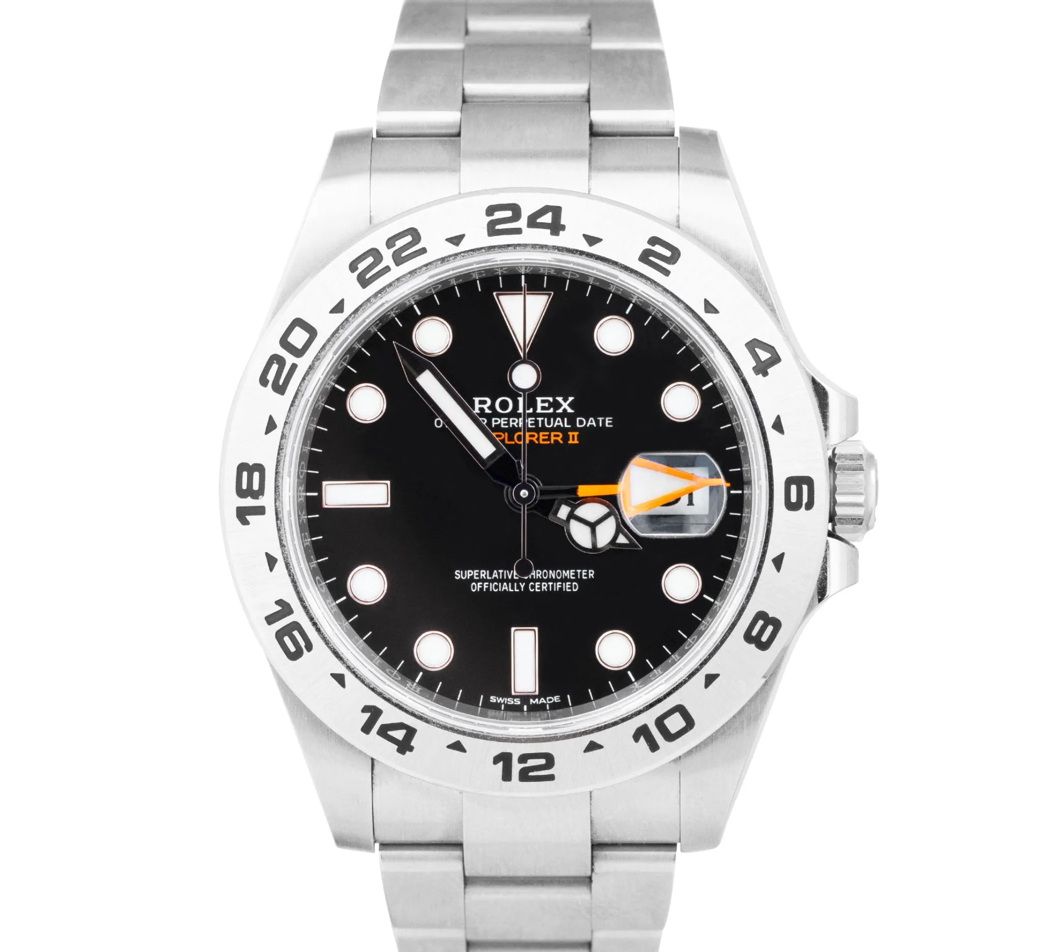 Rolex Explorer II 216570 PAPERS Black Orange Stainless GMT 42mm Date Watch B P