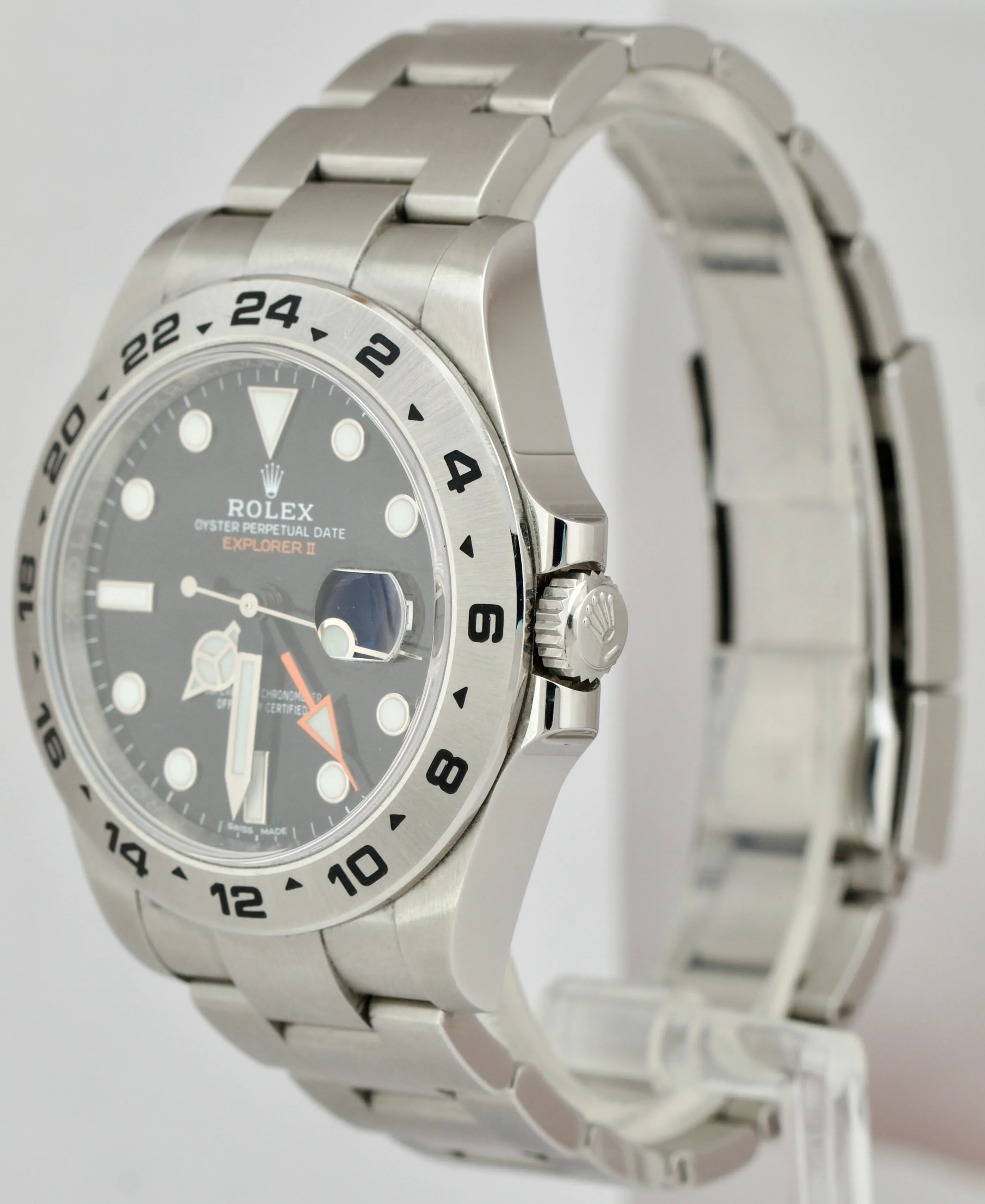 Rolex Explorer II 216570 PAPERS Black Orange Stainless GMT 42mm Date Watch B P