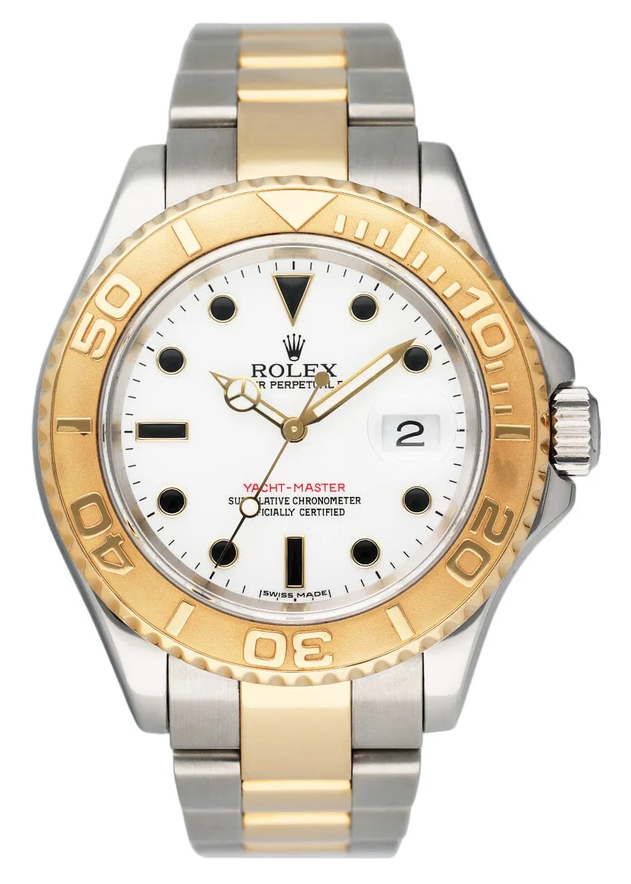 Rolex Yacht-Master 40 16623 White Dial Two-Tone Mens Watch Box Papers