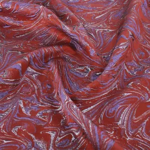 Rosa Brocade Orange/Lilac Fabric 150cm