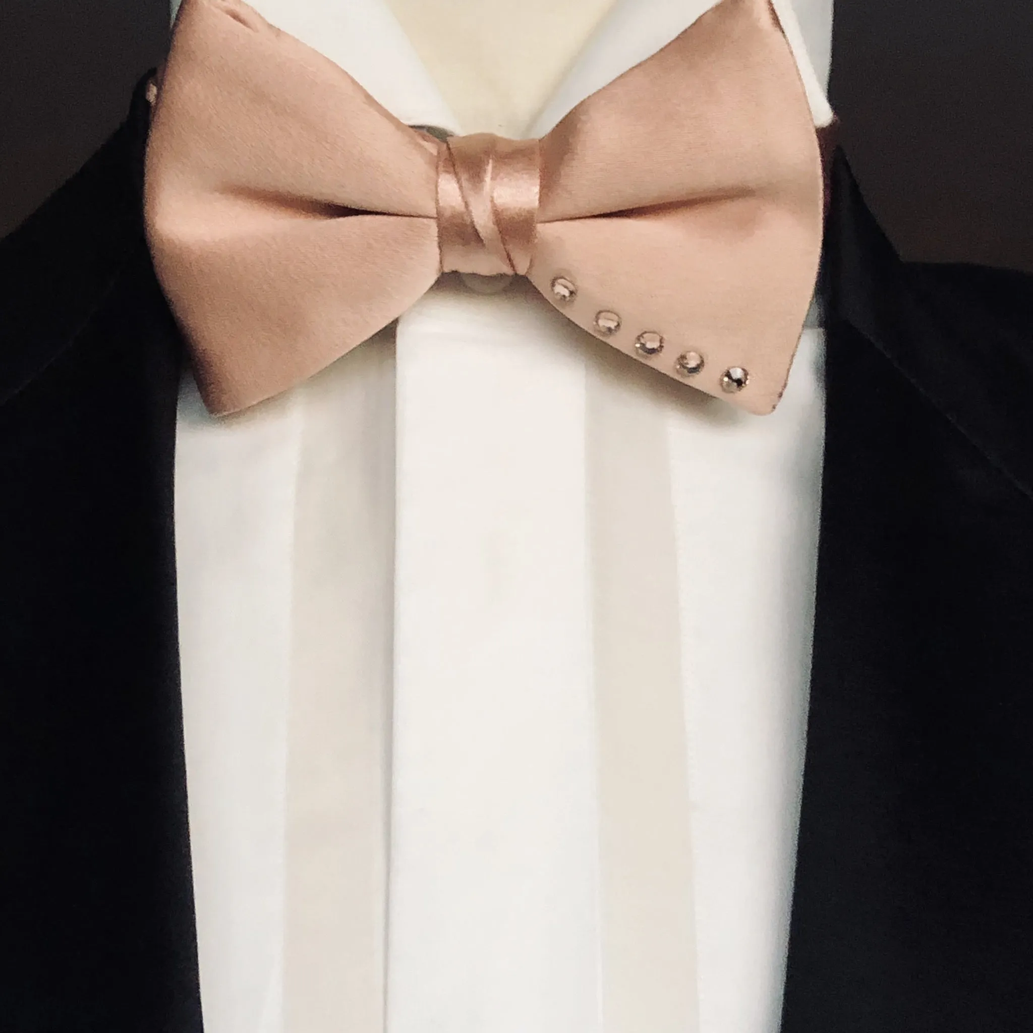 Rose Gold Bow Tie with Swarovski Crystals
