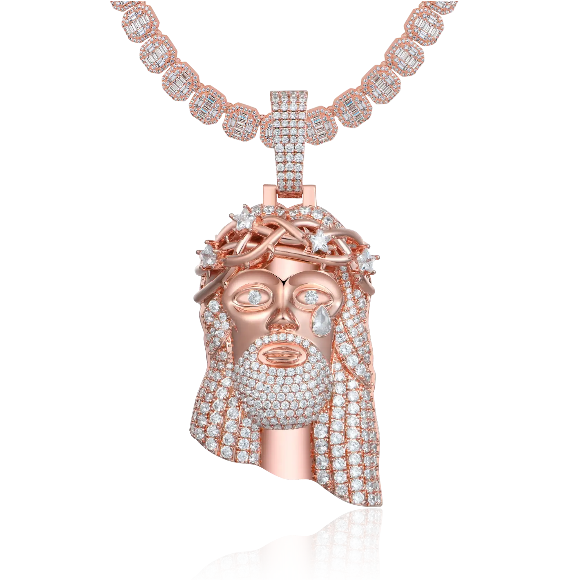 Rose Gold Stellar Jesus Pendant - Large