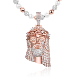 Rose Gold Stellar Jesus Pendant - Large