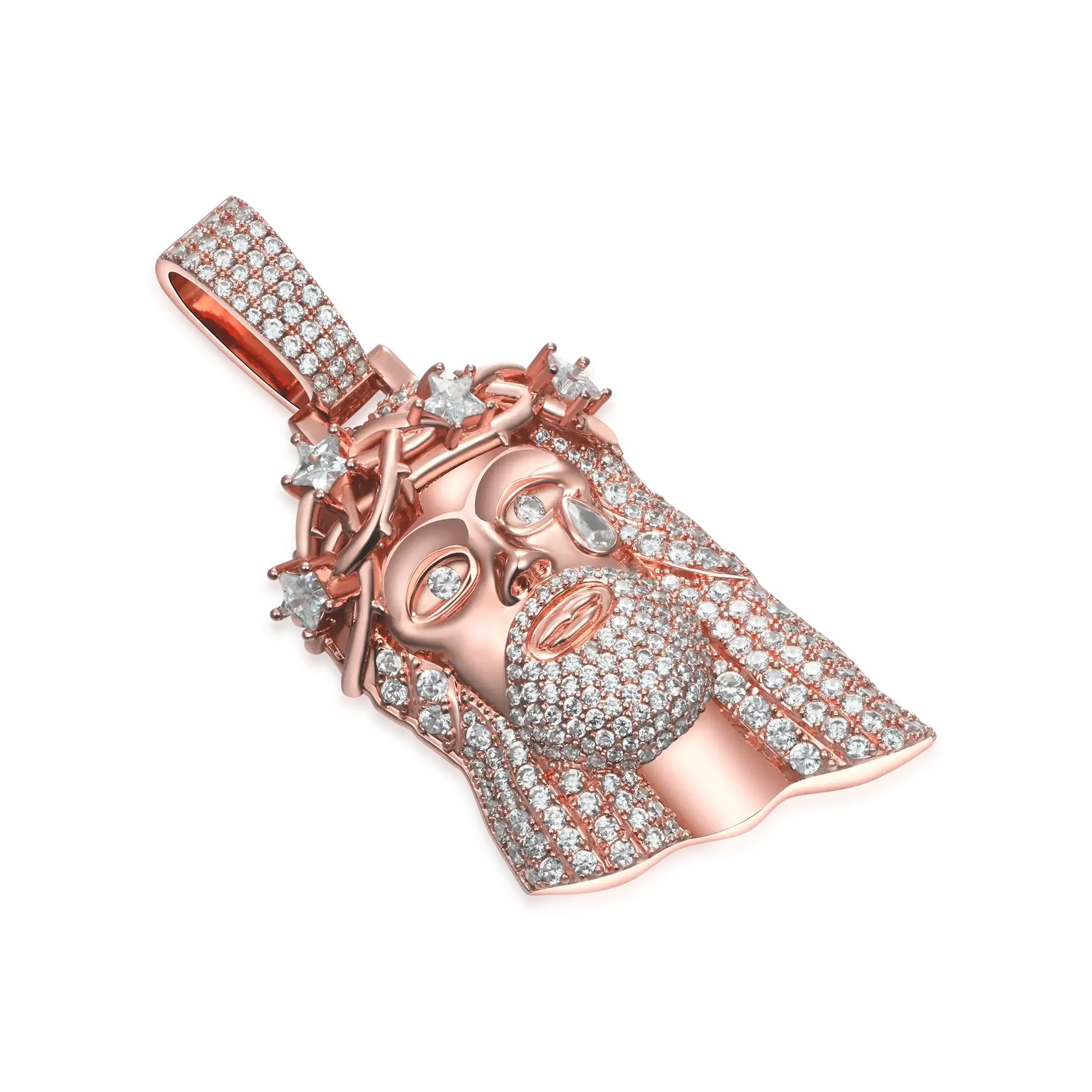 Rose Gold Stellar Jesus Pendant - Large