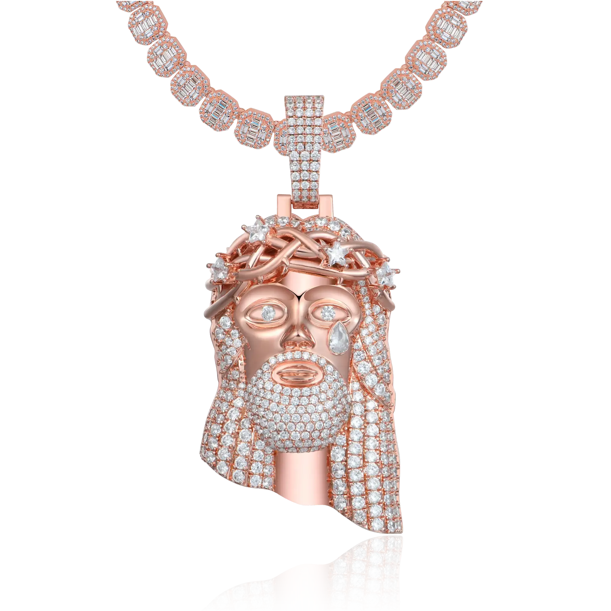 Rose Gold Stellar Jesus Pendant - Large