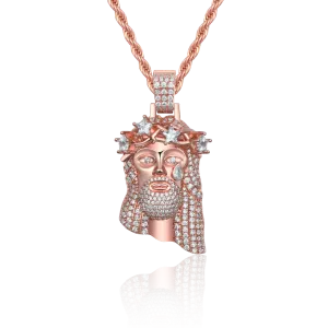 Rose Gold Stellar Jesus Pendant - Small