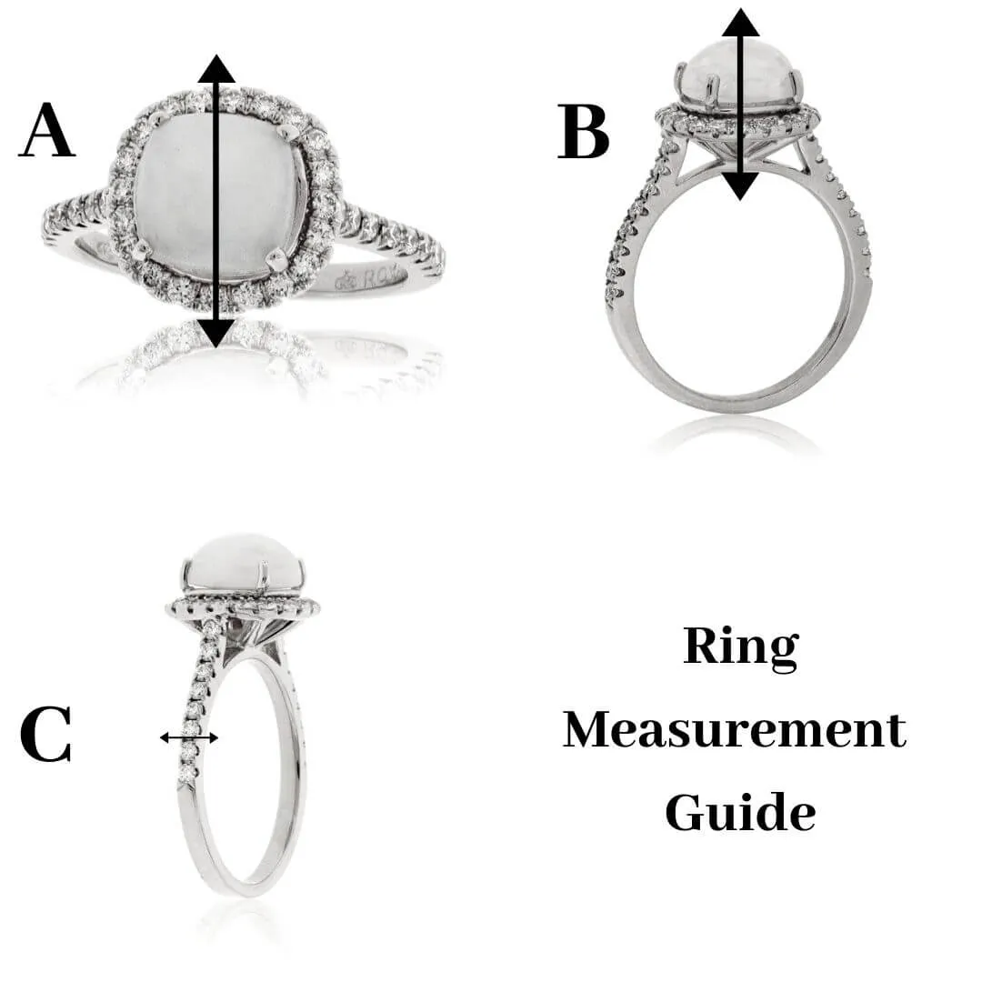 Round Garnet & Diamond Halo & Diamond Lined Shank Ring
