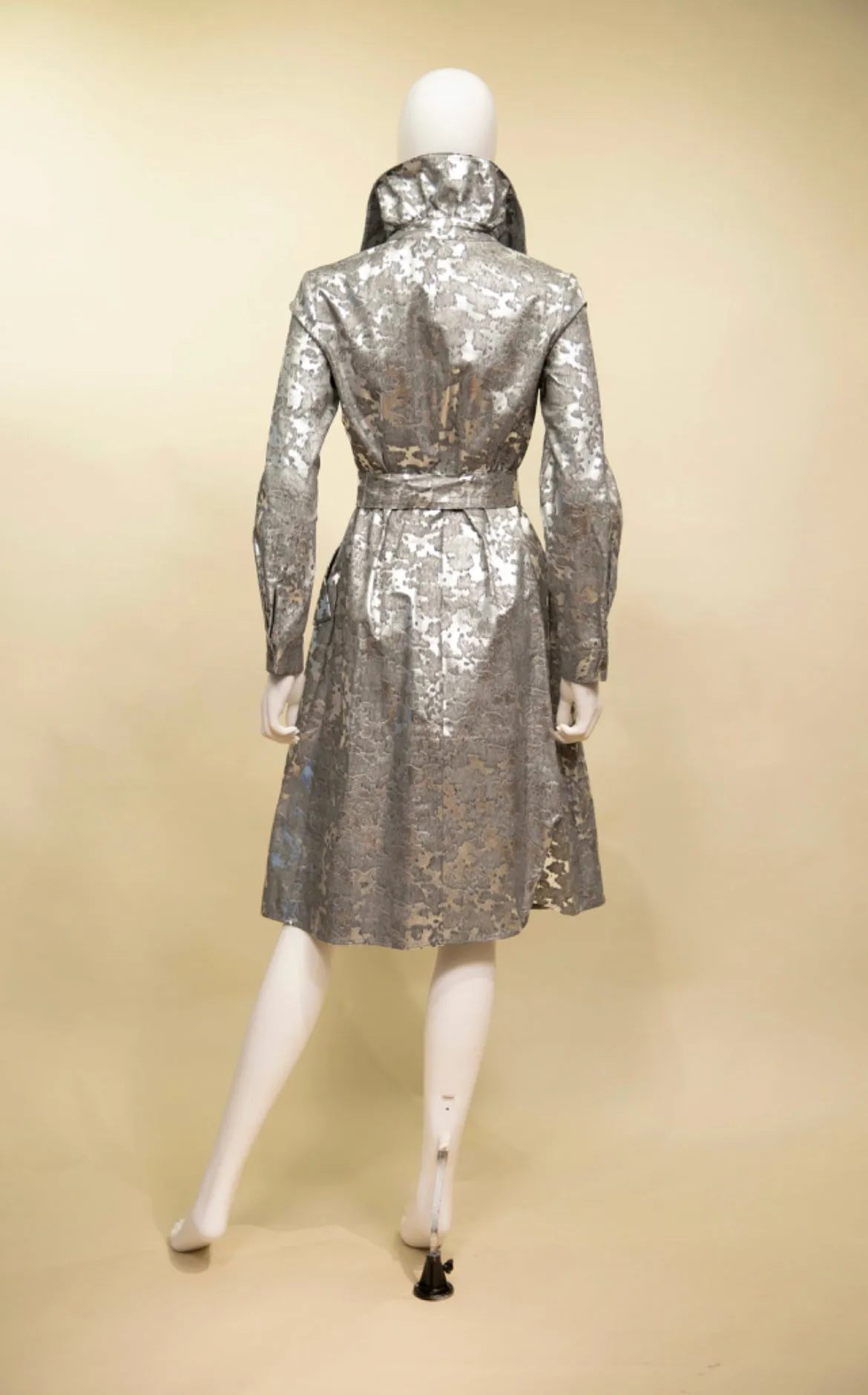 SAMUEL DONG'S COATED DENIM COAT DRESS Silver