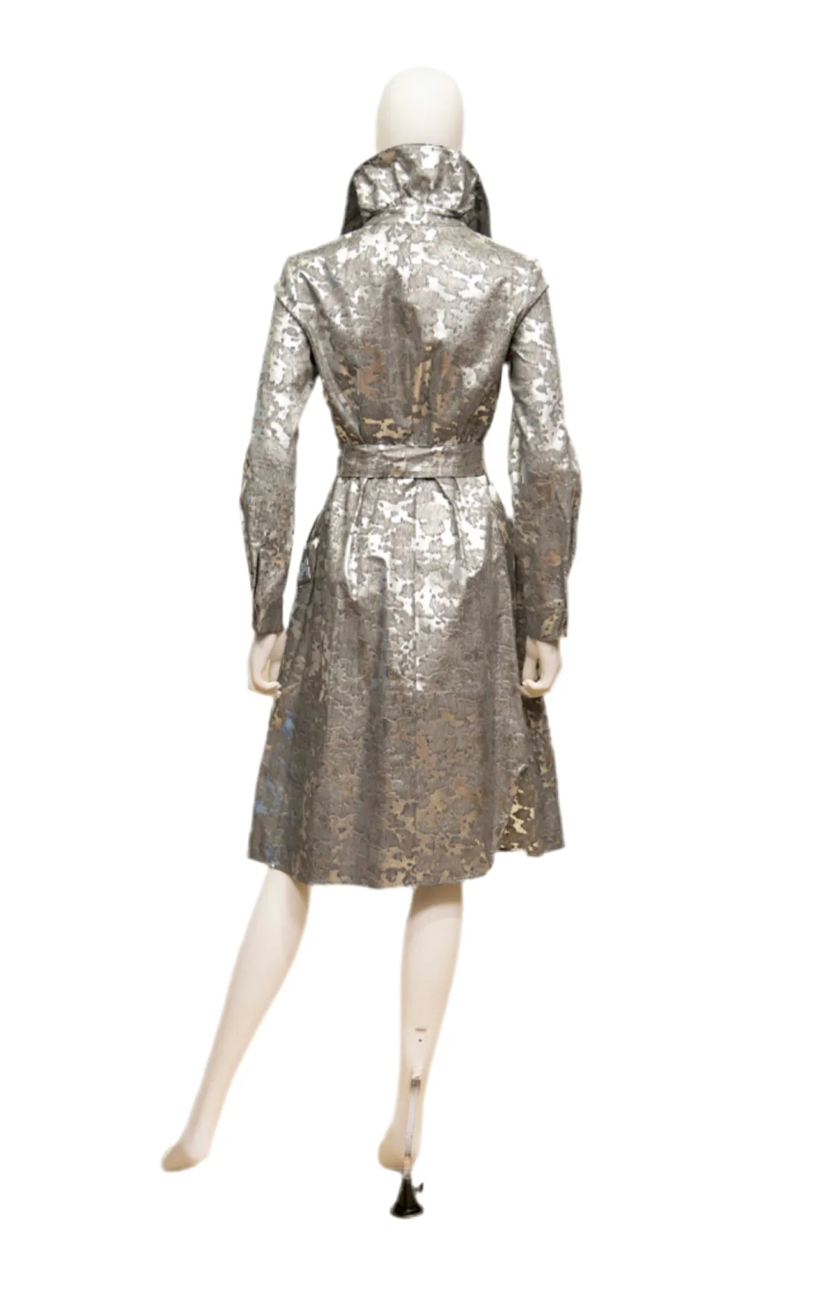 SAMUEL DONG'S COATED DENIM COAT DRESS Silver