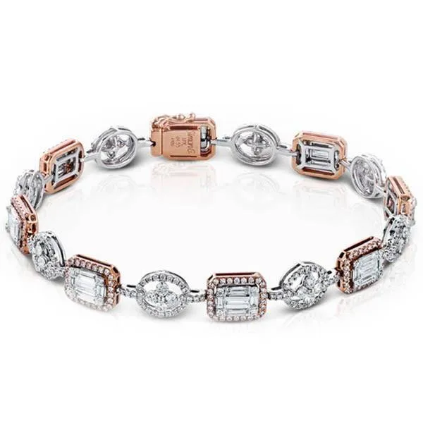 Simon G. Two-Tone Gold "Simon Set" Diamond Mosaic Bracelet