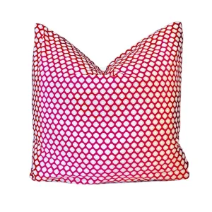 spot on raspberry red printed cloth 20" x 20" pillow covers
