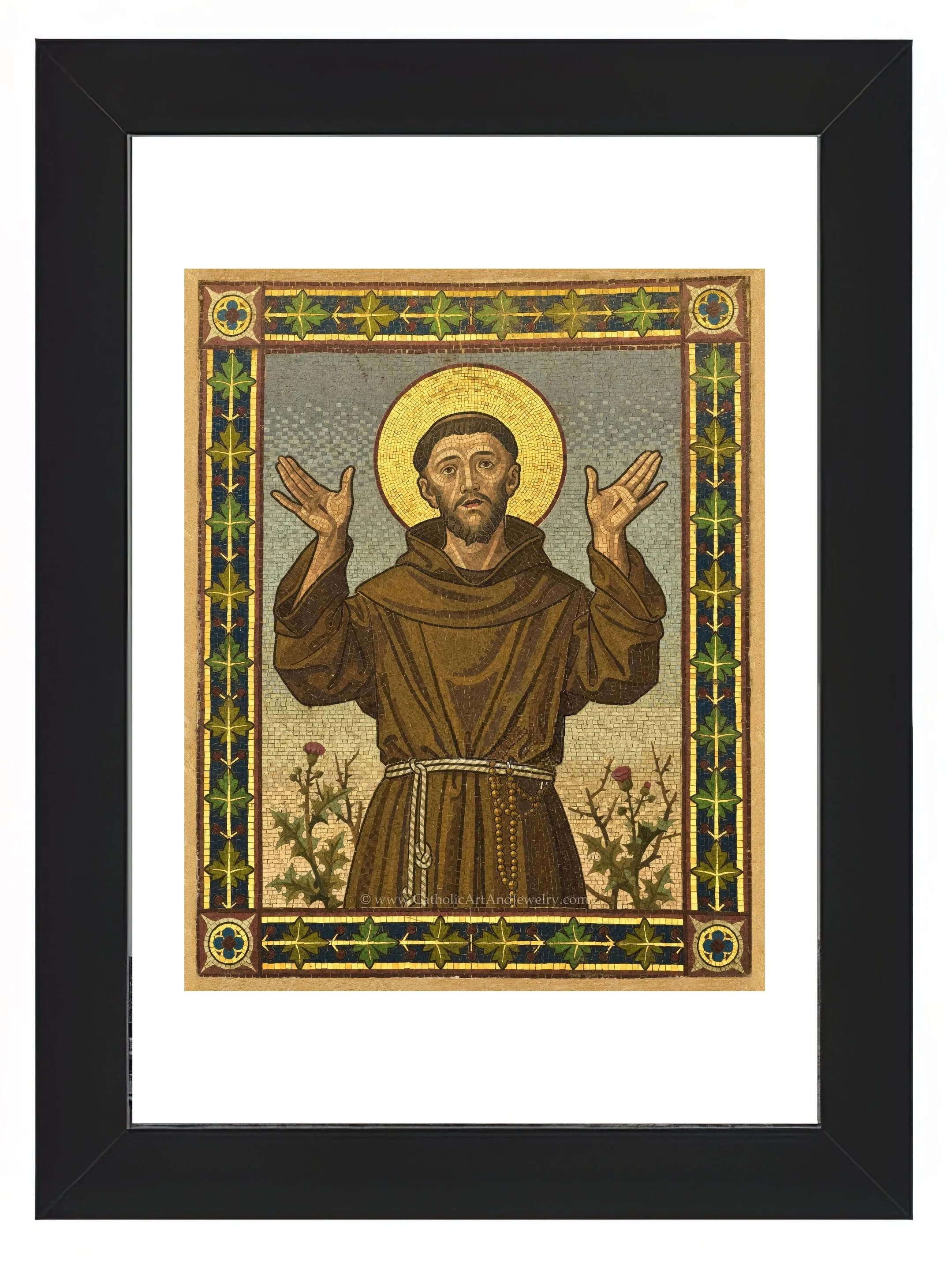 St. Francis of Assisi – Mosaic from Franciscan Friary, Bolzano, Italy – Catholic Art Print – Archival Quality