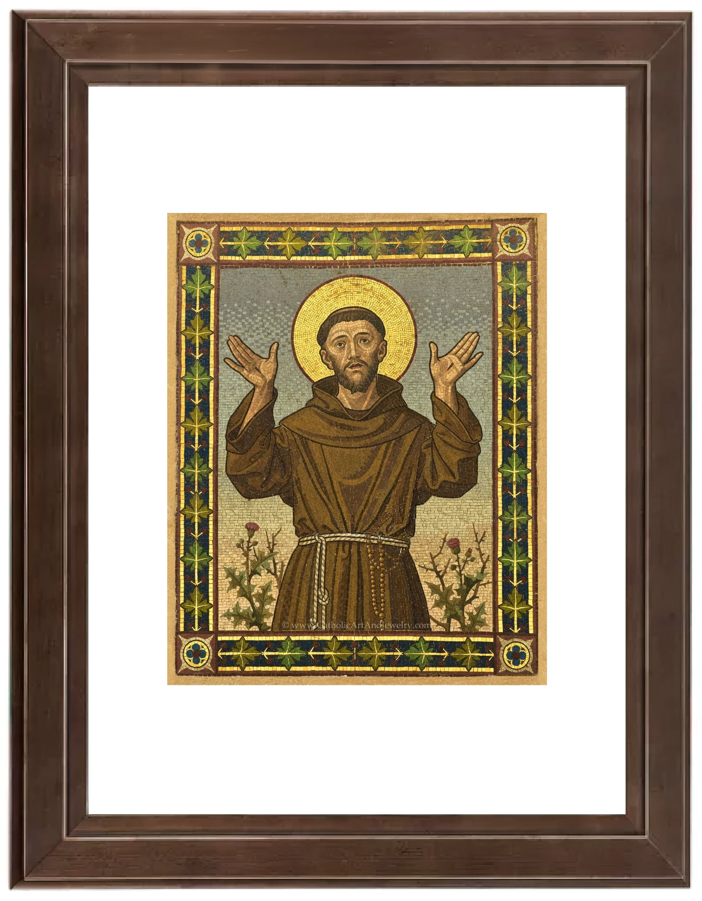 St. Francis of Assisi – Mosaic from Franciscan Friary, Bolzano, Italy – Catholic Art Print – Archival Quality
