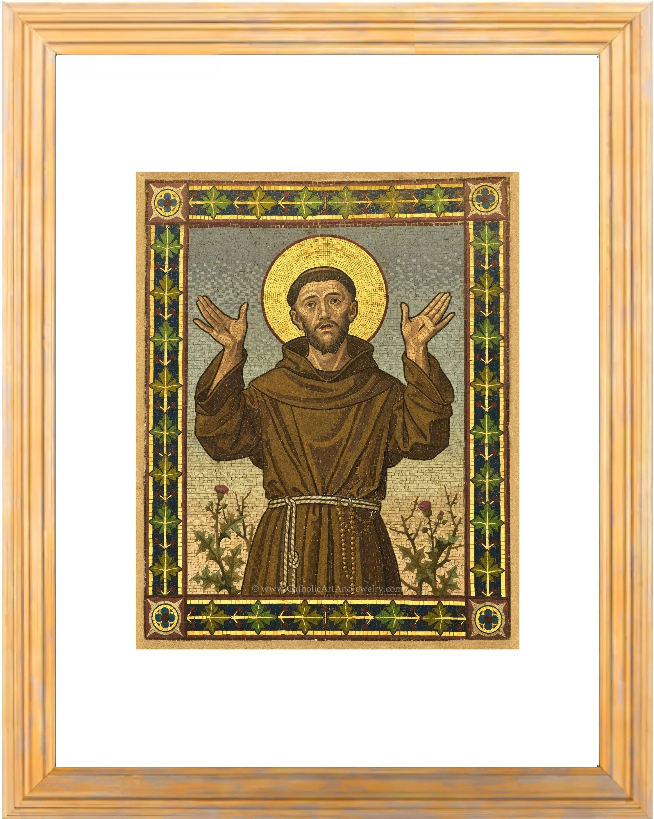 St. Francis of Assisi – Mosaic from Franciscan Friary, Bolzano, Italy – Catholic Art Print – Archival Quality
