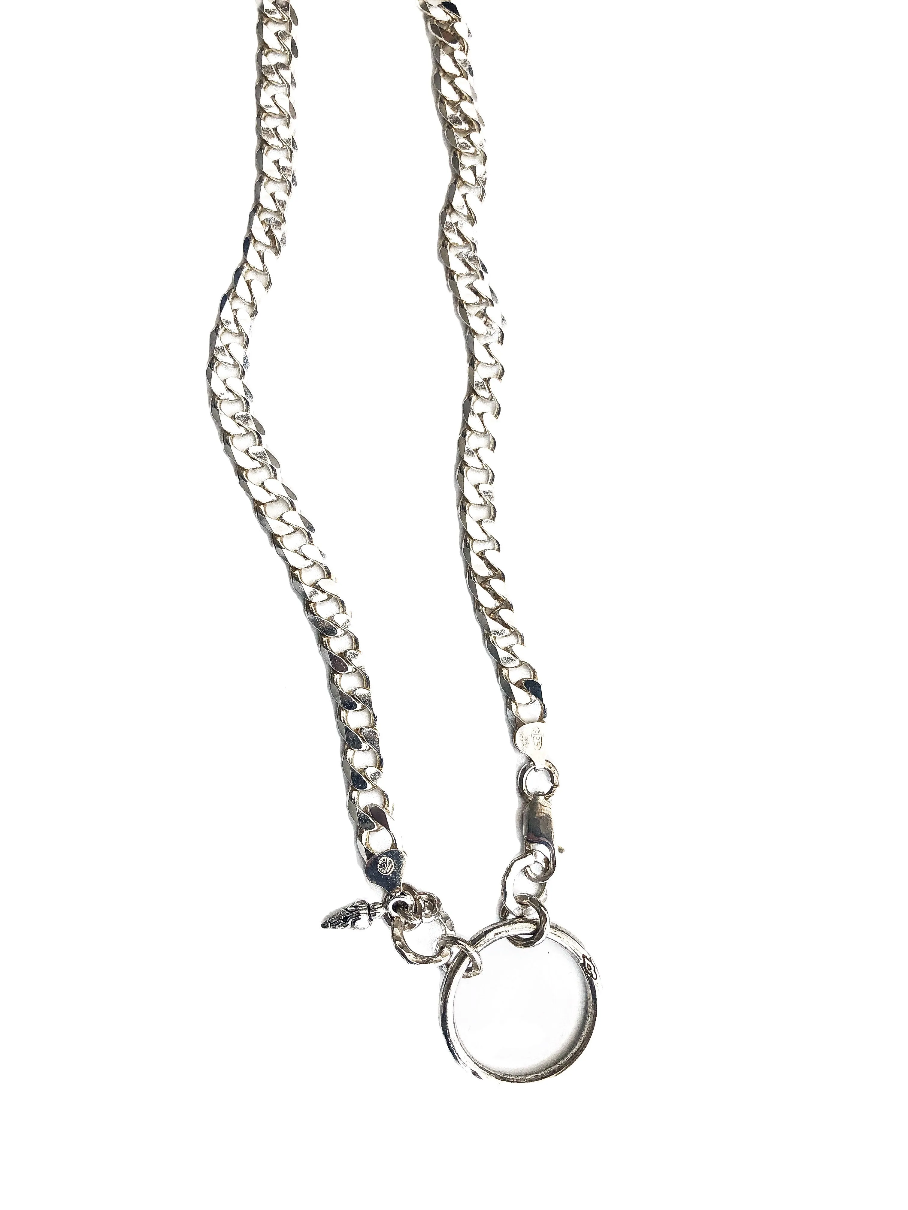 Sterling Curb Chain Eyering Necklace