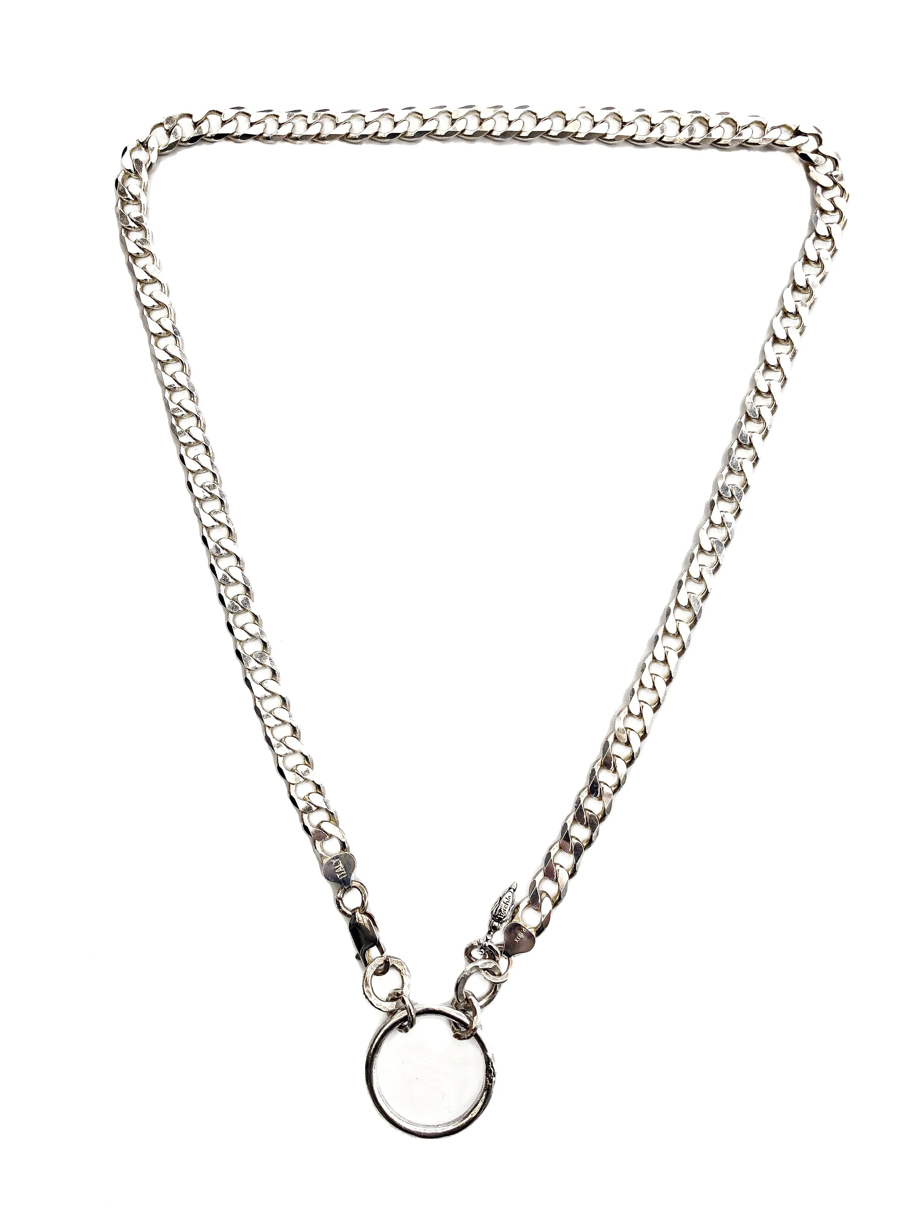 Sterling Curb Chain Eyering Necklace