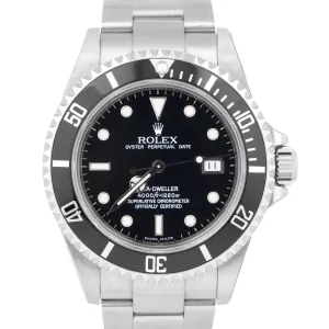 STICKERED UNPOLISHED Rolex Sea-Dweller 16600 40mm Stainless Steel Black Watch